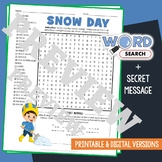 SNOW DAY Word Search Puzzle Activity Vocabulary Worksheet 