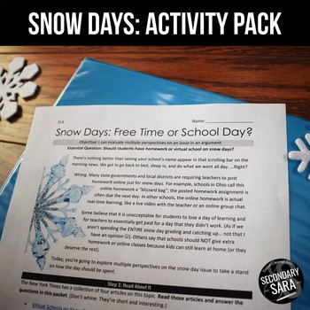 Preview of SNOW DAYS: 6+ Themed ELA Activities {Nonfiction, Poetry, Speaking, & More!}
