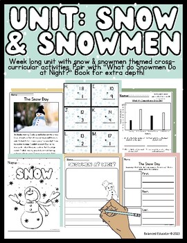 Preview of SNOW/SNOWMEN WEEK UNIT - Activities for ELA and Math! Student Packet included!