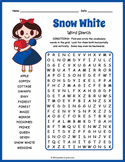 SNOW WHITE Word Search Puzzle Worksheet Activity
