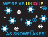 SNOWFLAKE bulletin board set * January * February * Winter