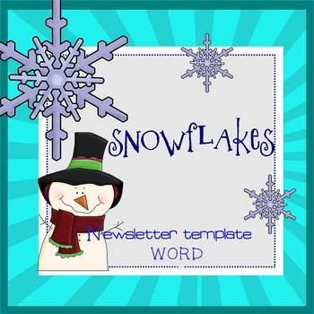 Preview of SNOWFLAKES - Newsletter Template WORD