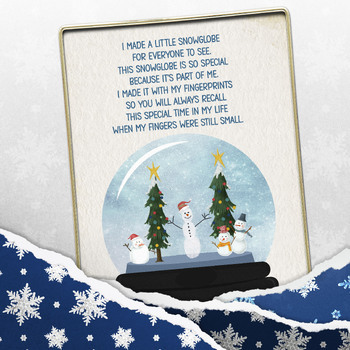 Preview of SNOWGLOBE FINGERPRINT ART WITH POEM, PRINTABLE SNOWMAN CRAFT, INSTANT DOWNLOAD