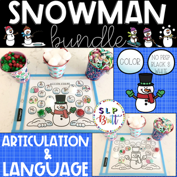 Preview of SNOWMAN ACTIVITY MATS BUNDLE (ARTICULATION, LANGUAGE) WINTER SPEECH THERAPY