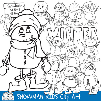 SNOWMAN KIDS Clipart (Karen's Kids Clip Art) by Karen's Kids School Room
