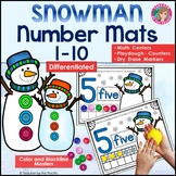SNOWMAN Math Playdough Number Mats to Ten