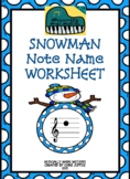 SNOWMAN NOTE NAME (TREBLE CLEF) WORKSHEET