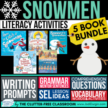 Preview of SNOWMAN READ ALOUD ACTIVITIES winter reading comprehension SNOW picture books