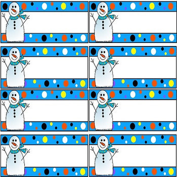 Snowmen Classroom Winter Décor Name Plates and Word Wall Bulletin Board ...