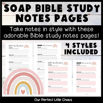 Preview of SOAP Bible Study Notes Pages | Women's Christian Bible Study Printables