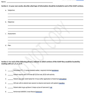 Preview of SOAP Note Practice Worksheet