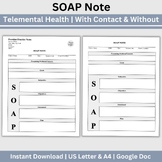 SOAP Note Therapy Template, Therapist Office Forms, Google