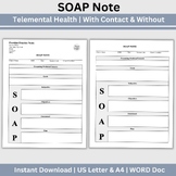 SOAP Note Therapy Template, Therapist Office Forms, WORD D