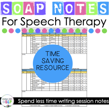 Preview of SOAP Notes for Speech Therapy