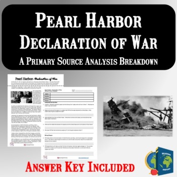 Preview of SOAP Pearl Harbor Declaration of War- Infamy Speech Primary Source Analysis