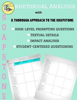 Preview of SOAPSTone Organizer -Rhetorical Analysis