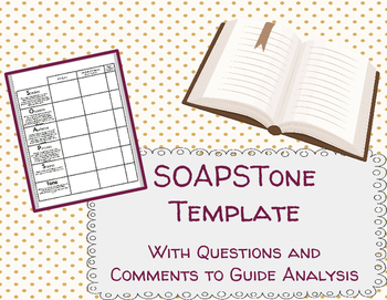 Preview of SOAPSTone Worksheet Template