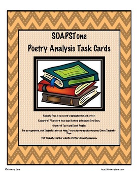 Preview of SOAPStone Poetry Analysis Task Cards