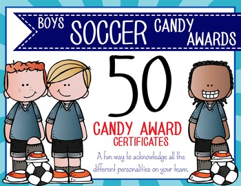Preview of SOCCER - boys - Candy Award Certificates - editable MS Power Point