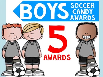 Preview of SOCCER - boys - Candy Award Certificates - editable MS Power Point