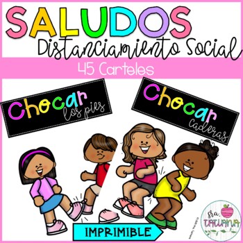 Preview of Social Distance Greetings in Spanish | Saludos Distanciamiento Social | Posters