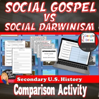 Preview of SOCIAL GOSPEL V SOCIAL DARWINISM | Comparison Activity | Print & Digital