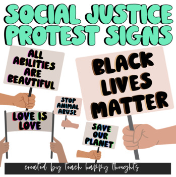 Preview of SOCIAL JUSTICE Signs/Posters Protests | 28 Protest Signs Included - NO PREP
