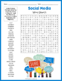 SOCIAL MEDIA Word Search Puzzle Worksheet Activity