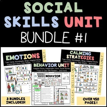 Preview of SOCIAL SKILLS BUNDLE (Behavior, Emotions, Calming Strategies) #bundlebonanza