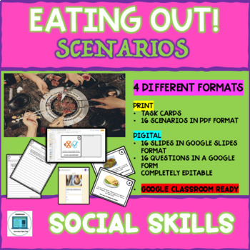 Preview of SOCIAL SKILLS SCENARIOS: Eating Out /Table Manners- S.E.L. FRAMEWORK