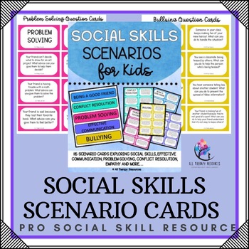 Preview of SOCIAL SKILLS Scenario Cards for Kids - Friendship Conflict Bullying