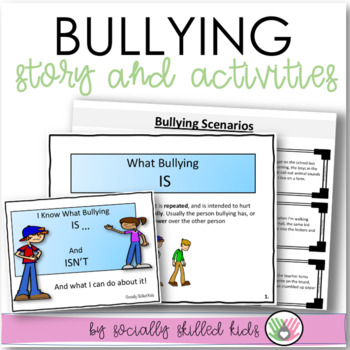 Preview of Bullying - I Know What Bullying Is - Social Skills Story & Task Card Activity