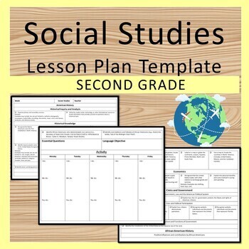 Preview of SOCIAL STUDIES   Lesson Plan Template Second Grade