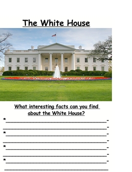 Preview of SOCIAL STUDIES White House Government Study Chart Printable