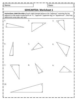 SOHCAHTOA - 7 Worksheet Set by Kimberley E | TPT