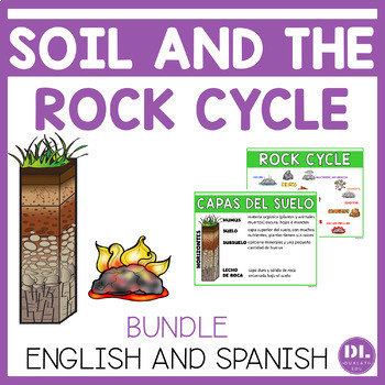 Preview of Soil, Rocks, Minerals and the Rock Cycle | English and Spanish