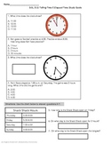 Telling Time / Elapsed Time Study Guide  VA SOL 3.11