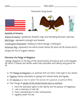 Preview of SOL ALIGNED Patriotism and Citizenship STUDY GUIDE