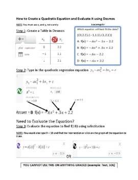 Preview of Desmos Quadratic Regression Calculator Tricks