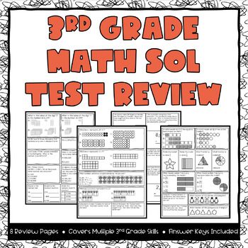 Preview of 3rd Grade Math SOL Review Pages - Set #2
