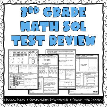 Preview of 3rd Grade Math SOL Review Pages - Set #4