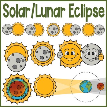 Preview of Solar Eclipse Lunar Eclipse Clip Art | Total, Partial, Annular Solar Eclipse