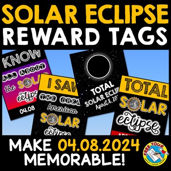 Preview of TOTAL SOLAR ECLIPSE 2024 ACTIVITY PRINTABLE TAGS KINDERGARTEN 1ST 2ND 6TH GRADE