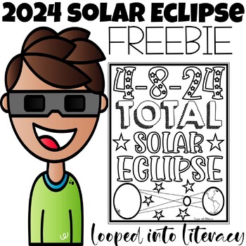 Preview of SOLAR ECLIPSE 2024 FREE FREEBIE! COLORING PAGE NO PREP