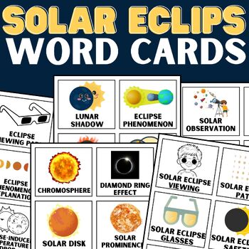 Preview of SOLAR ECLIPSE 2024 printable word cards - Vocabulary Cards