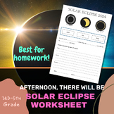 Solar Eclipse Worksheet 2024