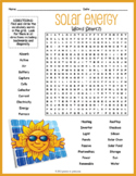 SOLAR ENERGY  Word Search Puzzle Worksheet Activity