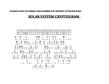 Preview of SOLAR SYSTEM CRYPTOGRAM