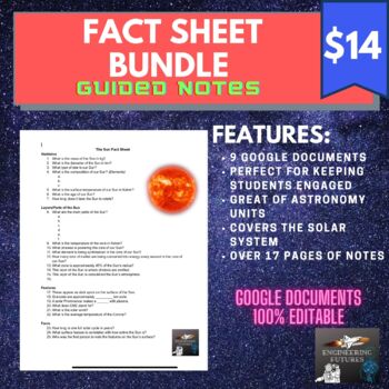 Preview of SOLAR SYSTEM FACT SHEET BUNDLE