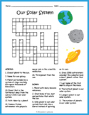 SOLAR SYSTEM & PLANETS Crossword Puzzle Worksheet - 2nd, 3
